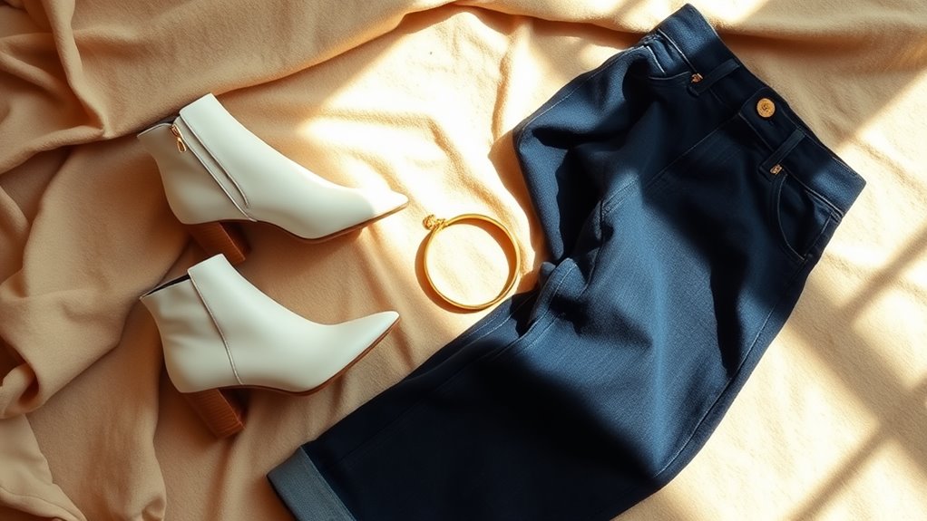 stylish footwear for wide leg jeans