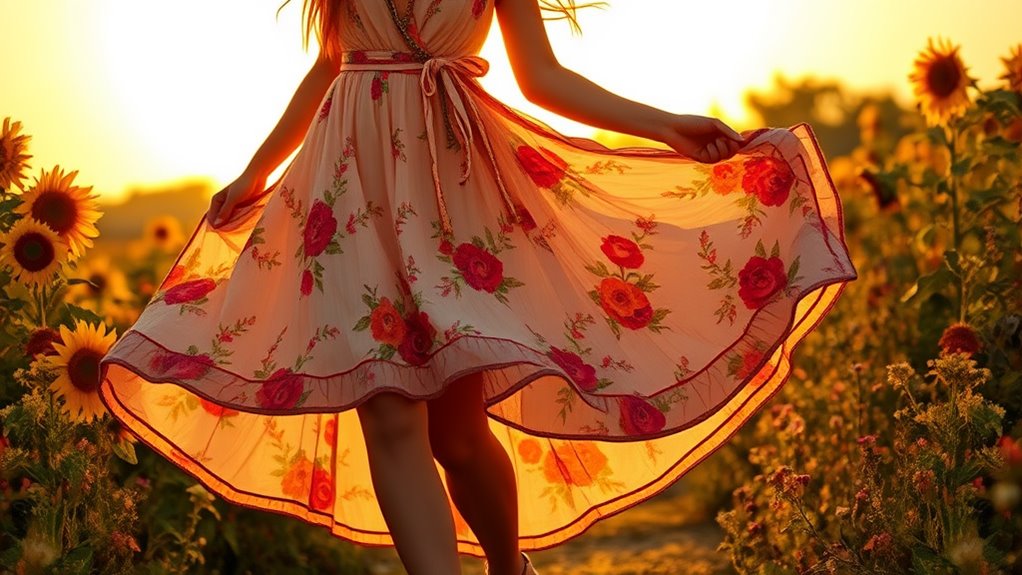 bohemian style flowing dress