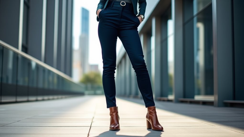 chic boots tailored trousers