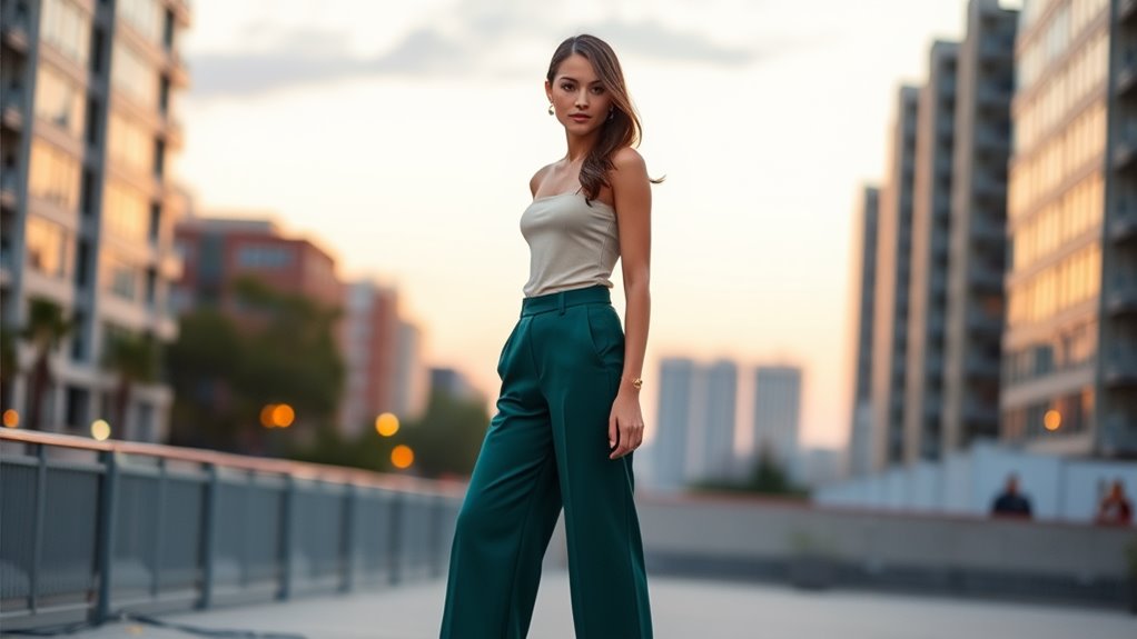 chic fitted top wide leg