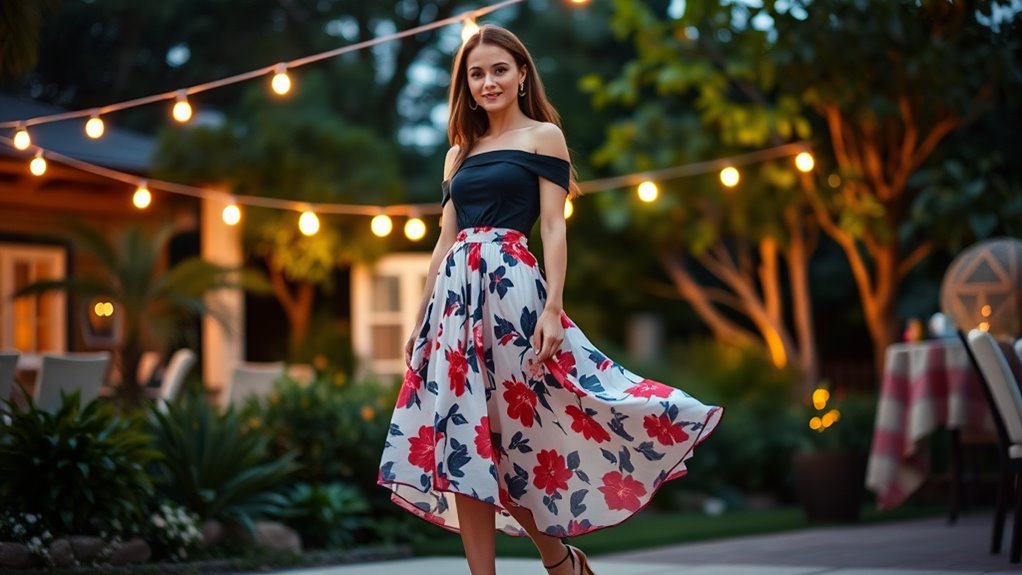 chic midi skirt ensemble