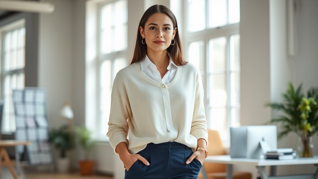 layered sweater with collar