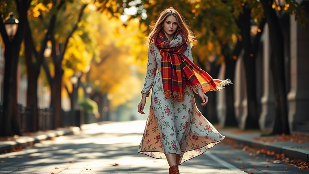 printed scarf casual dress
