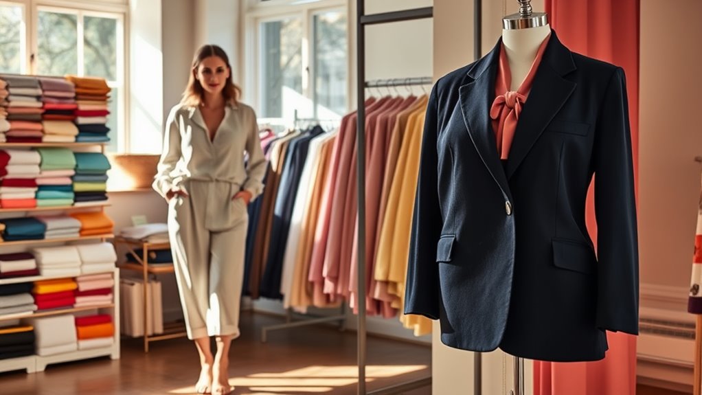 select appropriate textiles and hues