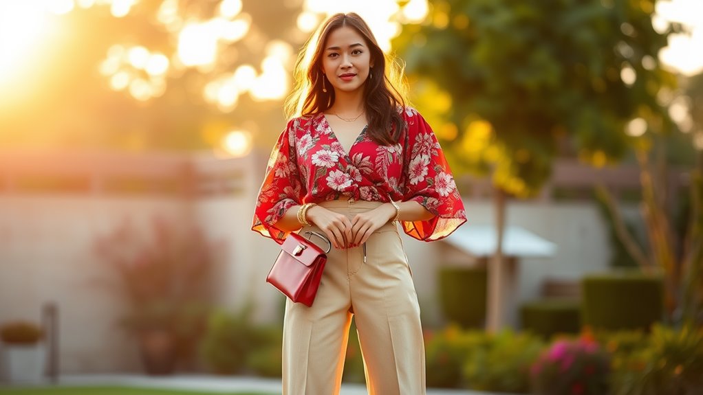 stylish trousers and blouse