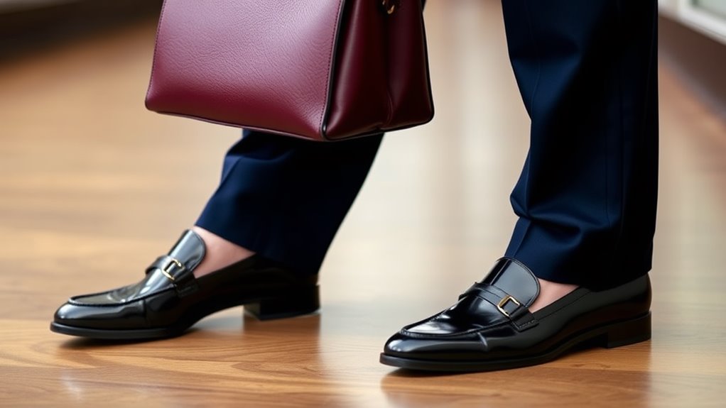 accessorize loafers with bags