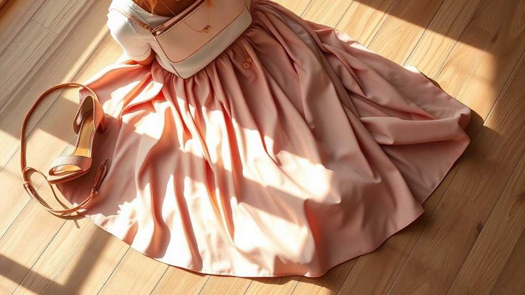 accessorize satin skirt stylishly