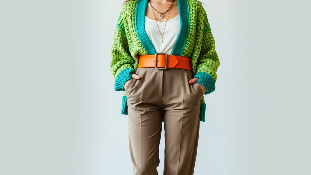belted cardigan outfit transformation