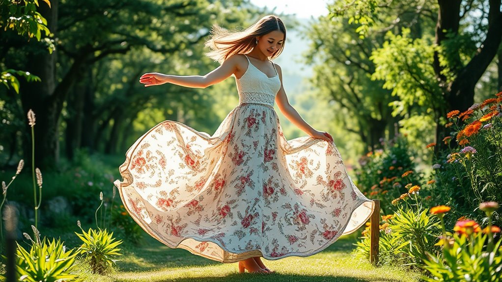 bohemian maxi skirt outfit