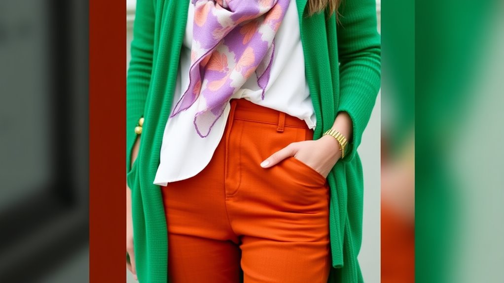 bold color combinations for cardigans