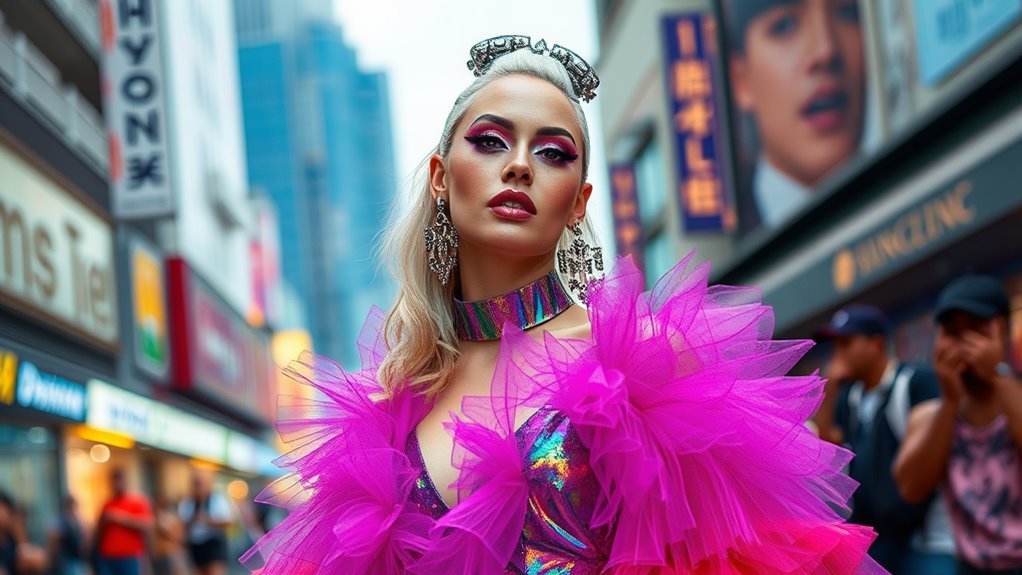 bold vibrant k pop makeup
