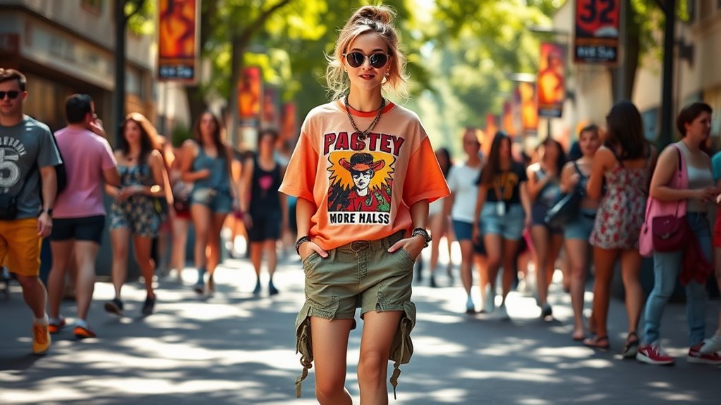 casual oversized tee outfit