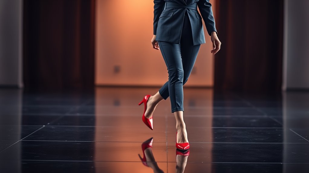 confident statement making footwear choices