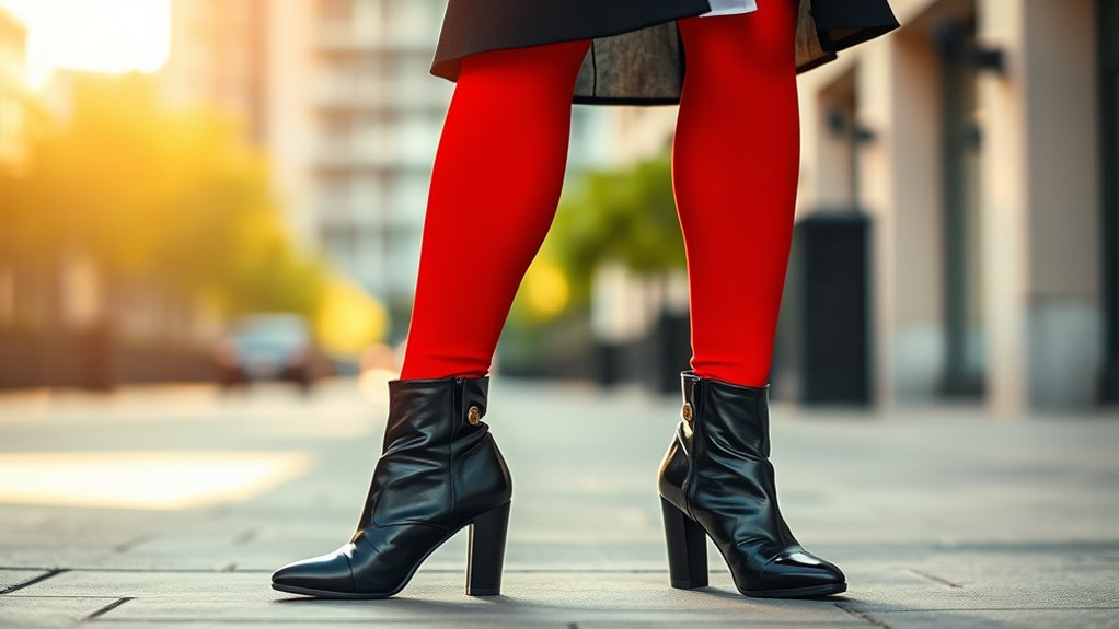 footwear styles for red tights