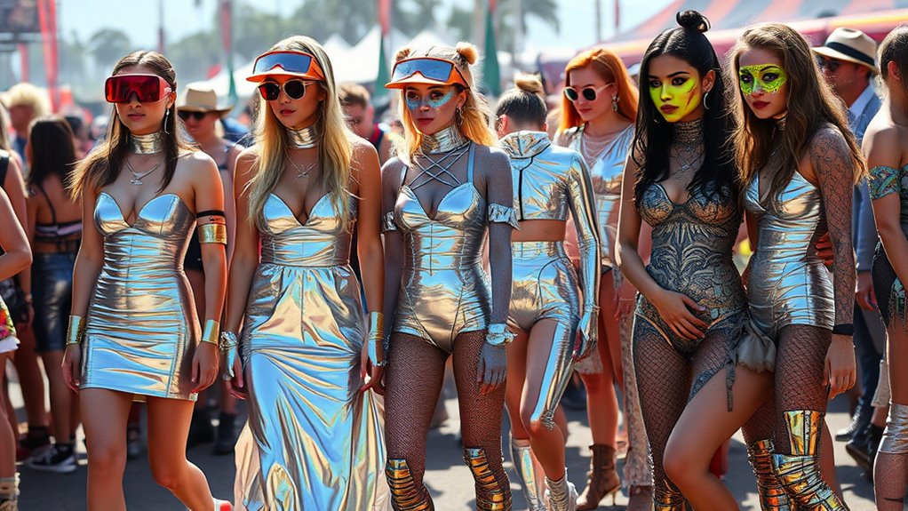 shimmering futuristic metallic designs