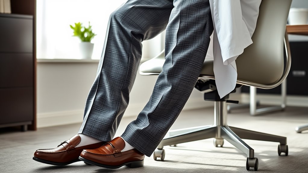 stretchy tailored work trousers