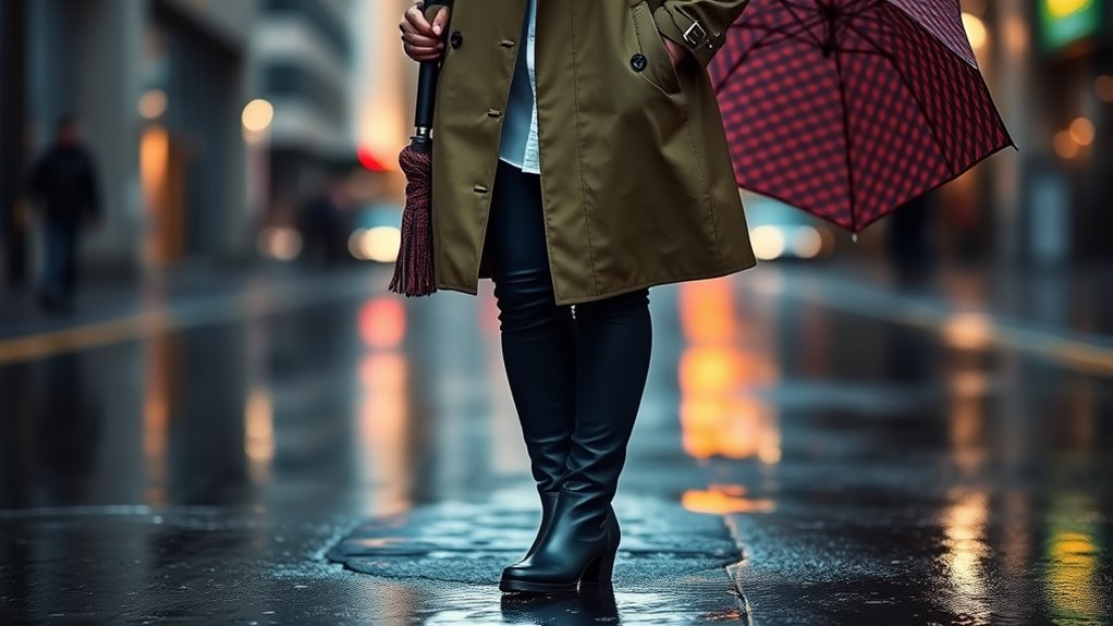 stylish rain boot outfits