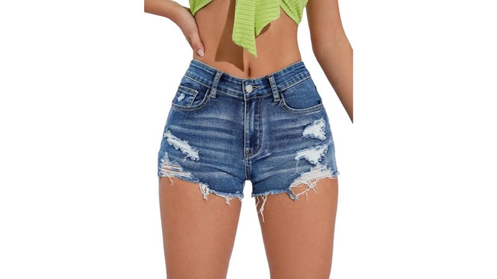 distressed denim skinny shorts
