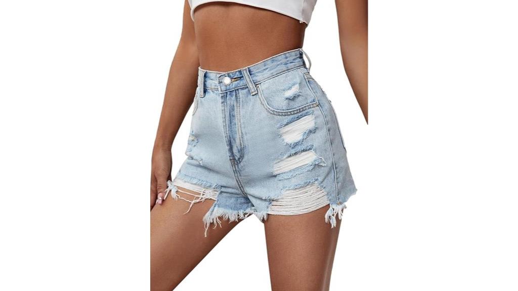 high waisted distressed shorts
