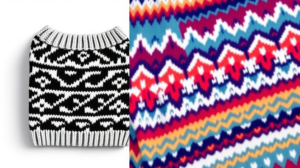knit pattern style differences