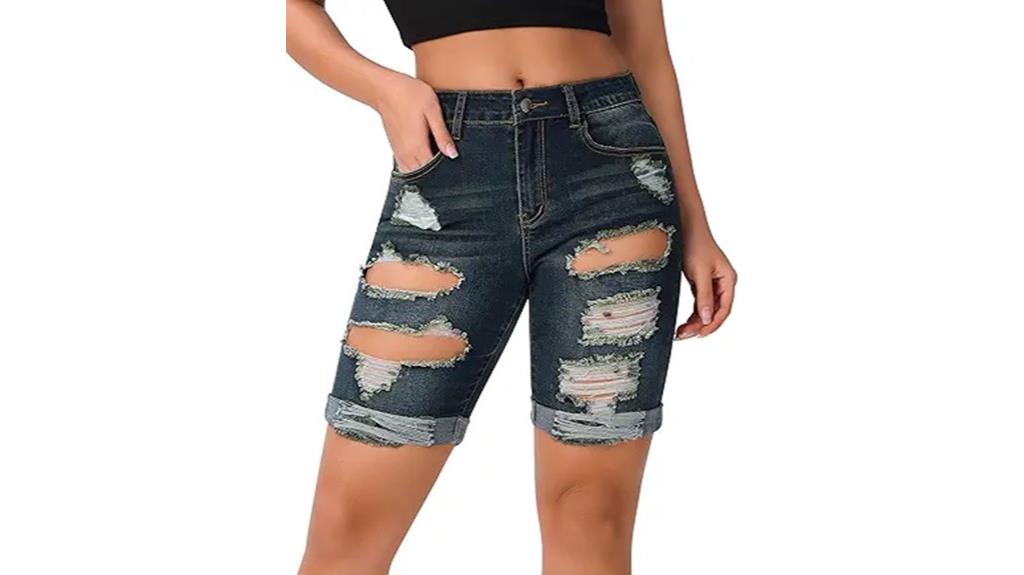 ripped bermuda shorts jeans