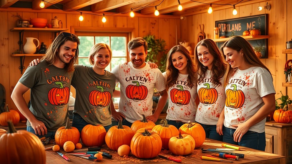 crafting custom fall themed tees