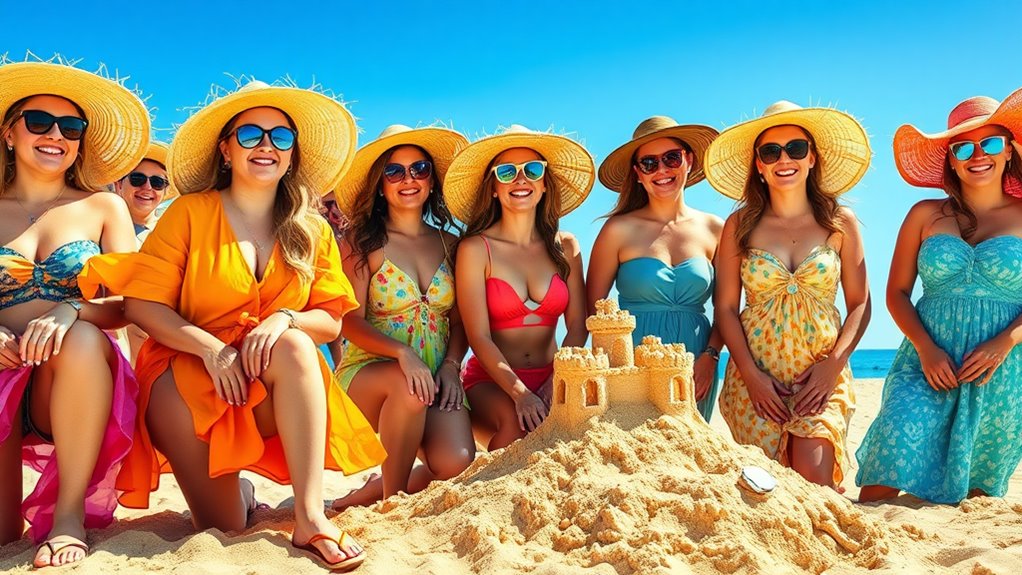 fashionable sun protection for beachgoers
