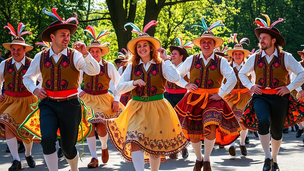 traditional lively morris dancing festival