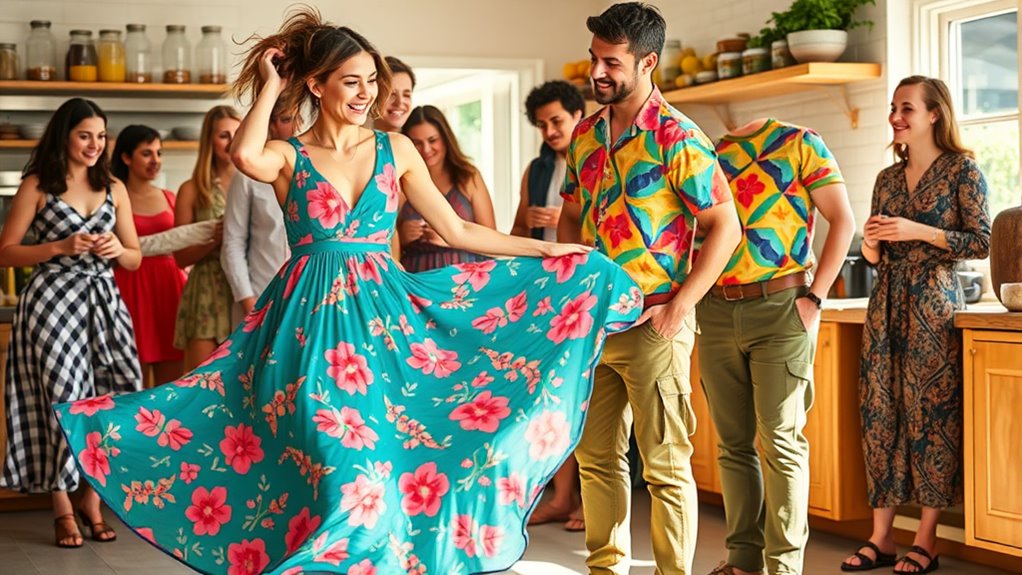 vibrant patterned adventurous kombucha brewing outfit