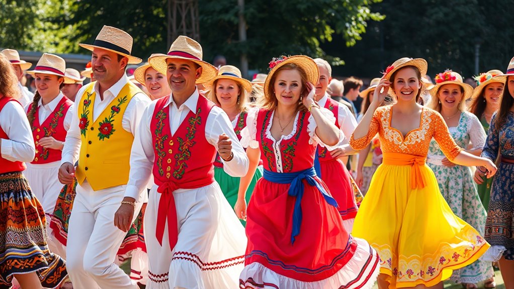 vibrant rustic structured morris dancing outfits